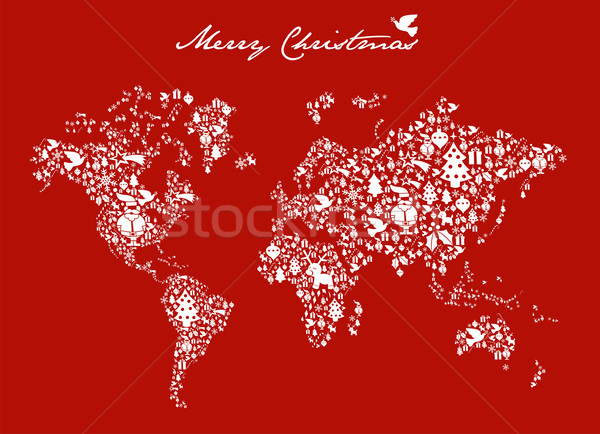 Crăciun glob hartă vesel craciun Imagine de stoc © cienpies