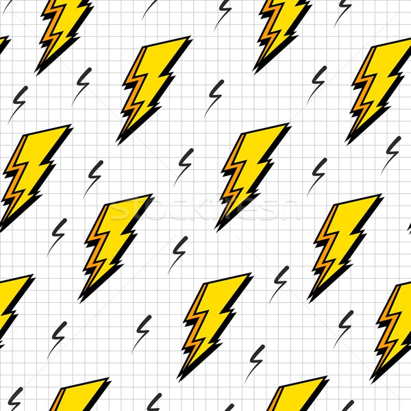 Retro 80s lightning bolts pattern  Stock photo © cienpies