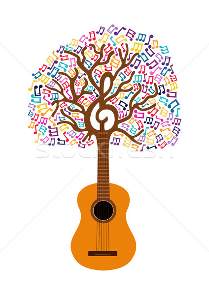 Guitar tree music note concept illustration Stock photo © cienpies