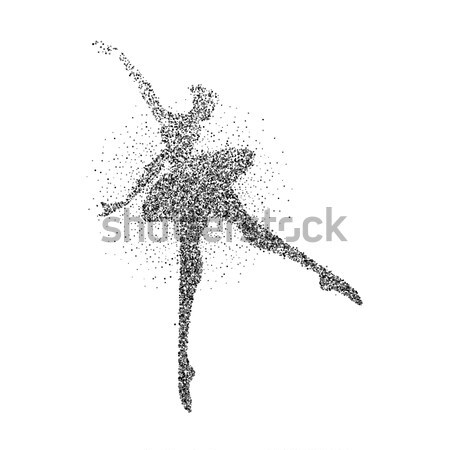 Lány jóga sziluett részecske csobbanás jóga póz Stock fotó © cienpies