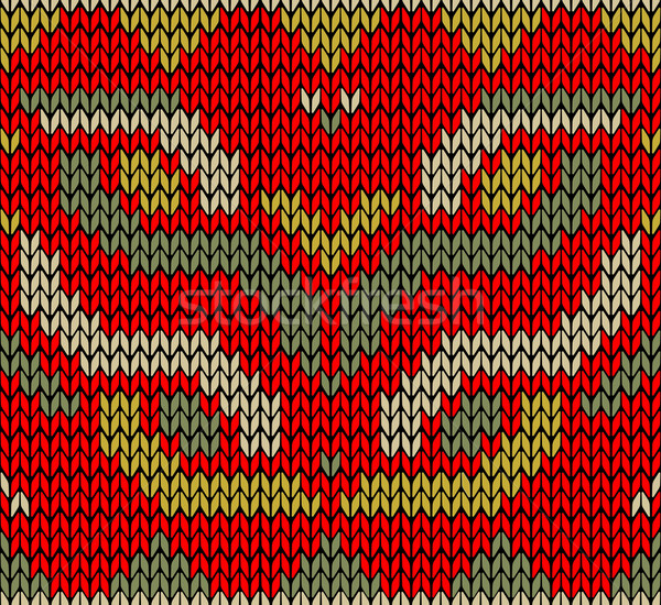 Retro Christmas knitted seamless pattern  Stock photo © cienpies