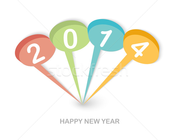 New Year 2014 speech bubble illustration Stock photo © cienpies