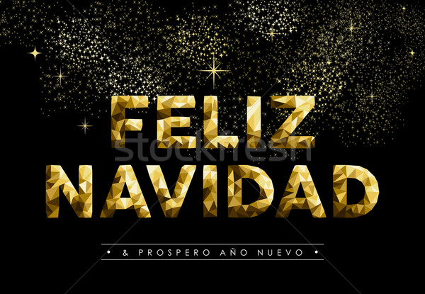 Christmas new year low poly gold spanish navidad Stock photo © cienpies