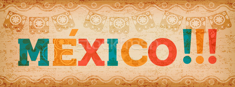 Happy mexico holiday typography quote banner Stock photo © cienpies
