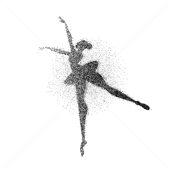 Bailarino menina partícula salpico silhueta dança Foto stock © cienpies