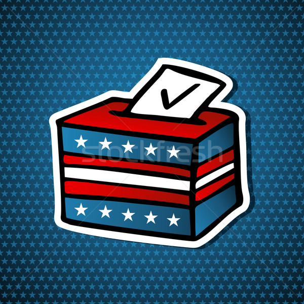 SUA alegeri vot cutie schiţă stil Imagine de stoc © cienpies