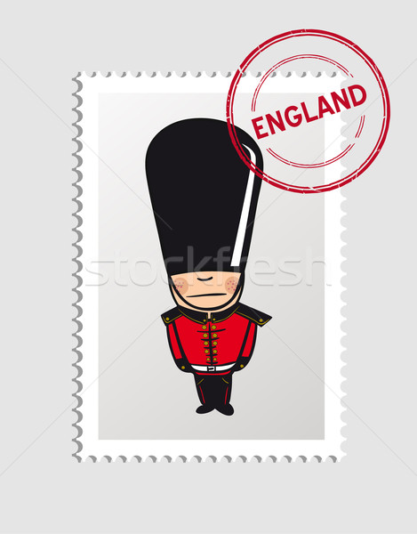 England cartoon person travel stamp. Stock photo © cienpies