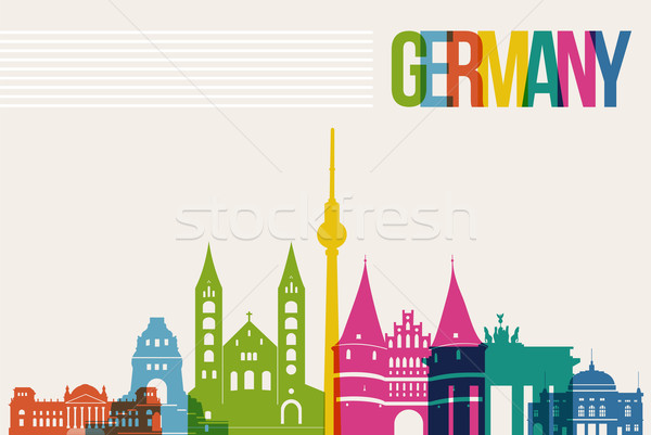 Viaggio Germania destinazione skyline noto multicolore Foto d'archivio © cienpies