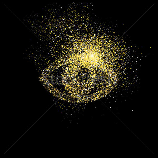 Eye gold glitter art concept symbol illustration Stock photo © cienpies