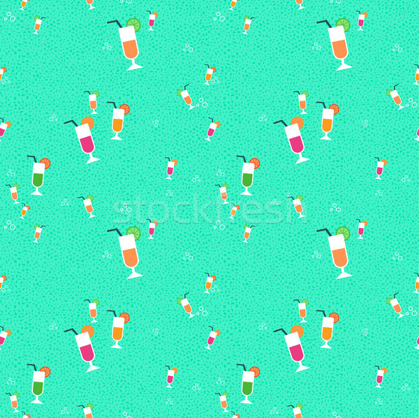 Summer fruit juice drink seamless pattern Stock photo © cienpies