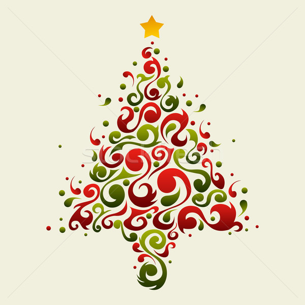 Foto stock: Planta · árvore · de · natal · verde · vermelho · floral