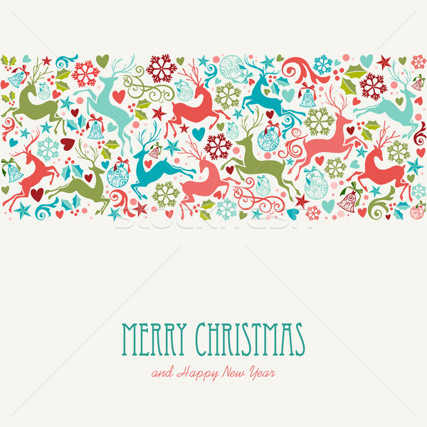 Merry Christmas and Happy New Year greeting card Stock photo © cienpies