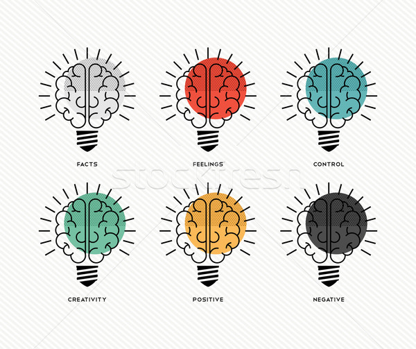 Six thinking hats human brain concept design Stock photo © cienpies