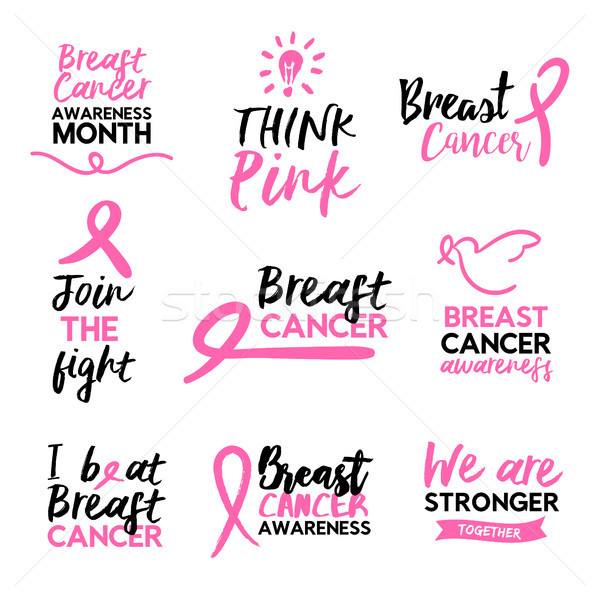 Rosa cáncer de mama conciencia cinta texto citar Foto stock © cienpies