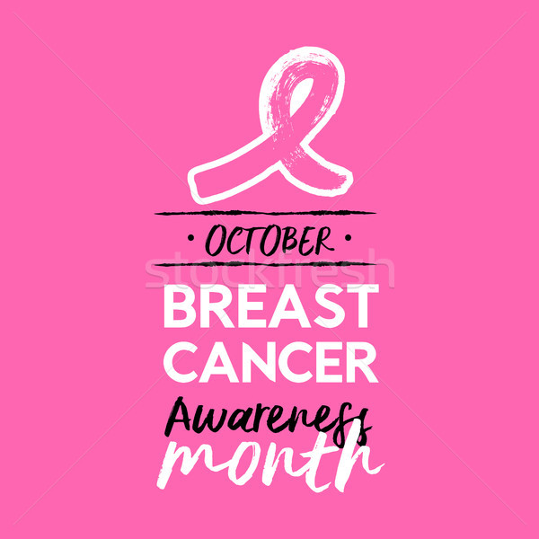 Foto stock: Câncer · de · mama · consciência · tipografia · rosa · texto