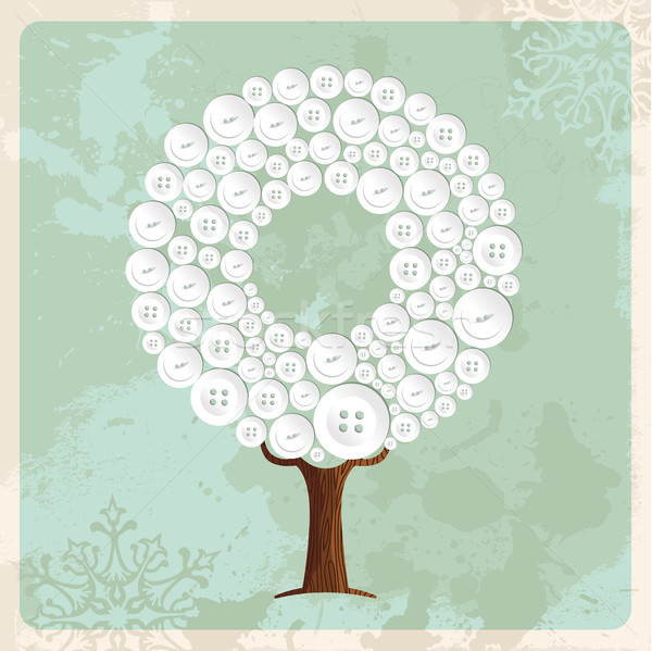 Tree made of fashion buttons decoration Stock photo © cienpies