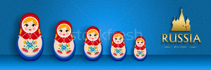 Russian doll web banner for special russia event Stock photo © cienpies