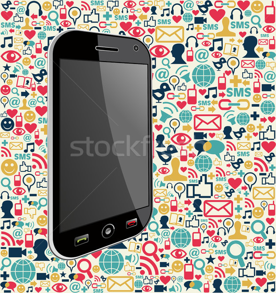 Iphone social media icon background Stock photo © cienpies