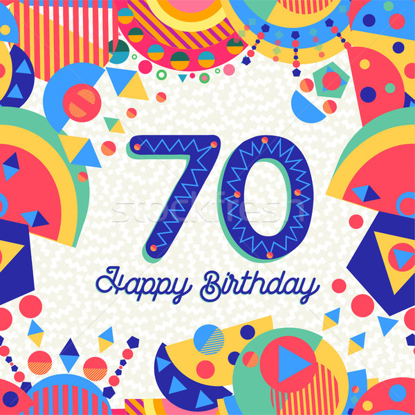 70 seventy year birthday party greeting card Stock photo © cienpies