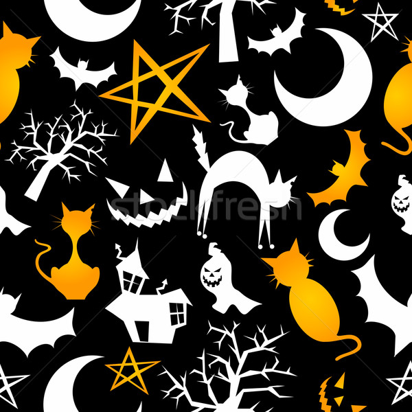 Funny halloween characters seamless pattern Stock photo © cienpies