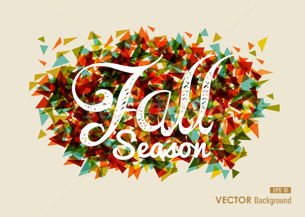 Colorful fall season text with triangles concept background EPS1 Stock photo © cienpies