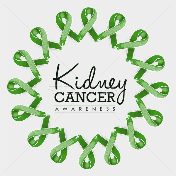 Stock photo: Kidney cancer awareness ribbon design with text