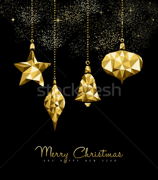 Christmas goud snuisterij star ornament decoratie Stockfoto © cienpies