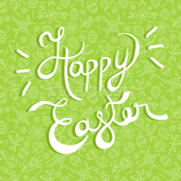 Easter greeting card quote on doodle background Stock photo © cienpies