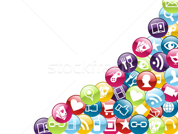 Handy App Symbole Smartphone isoliert Stock foto © cienpies
