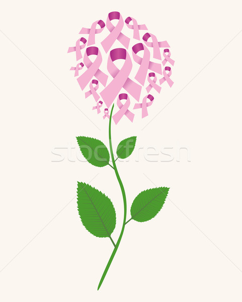 Rák virág rózsaszín mellrák szalag réteges Stock fotó © cienpies