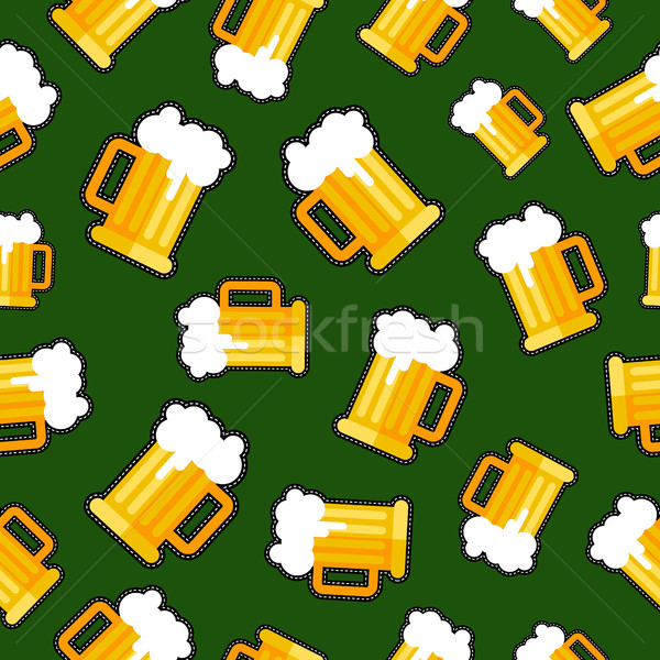 Seamless background with beer patch designs Stock photo © cienpies