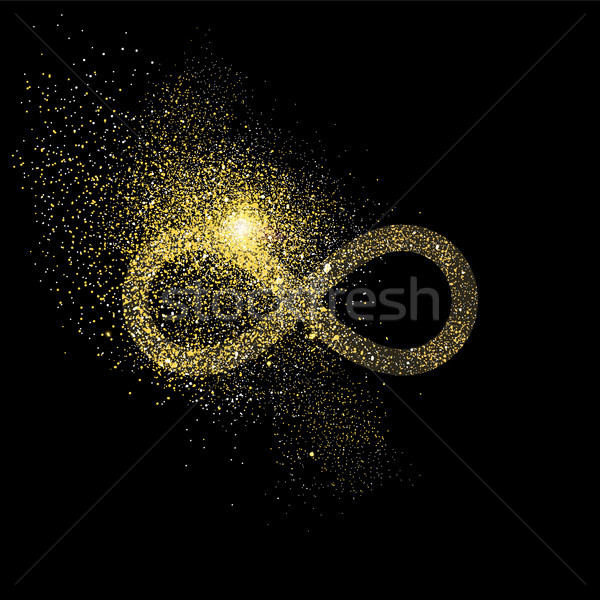 Nieskończony złota blask symbol ilustracja nieskończoność Zdjęcia stock © cienpies