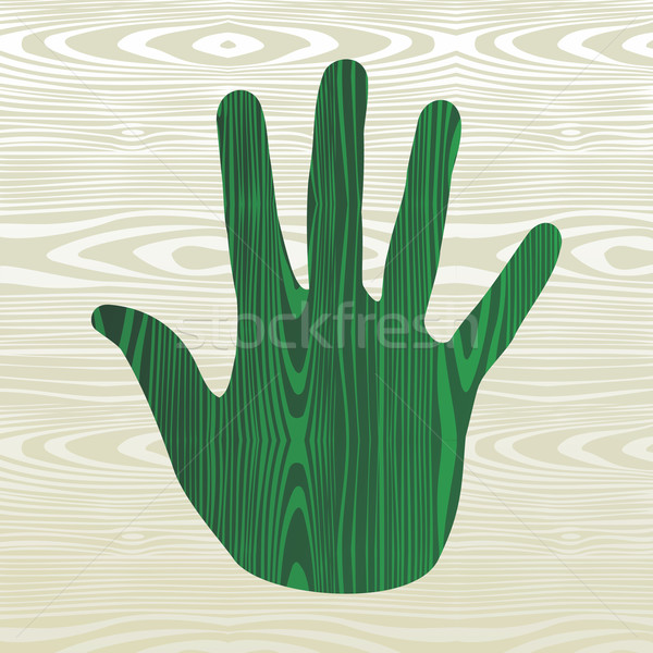 Green hand in wood Stock photo © cienpies
