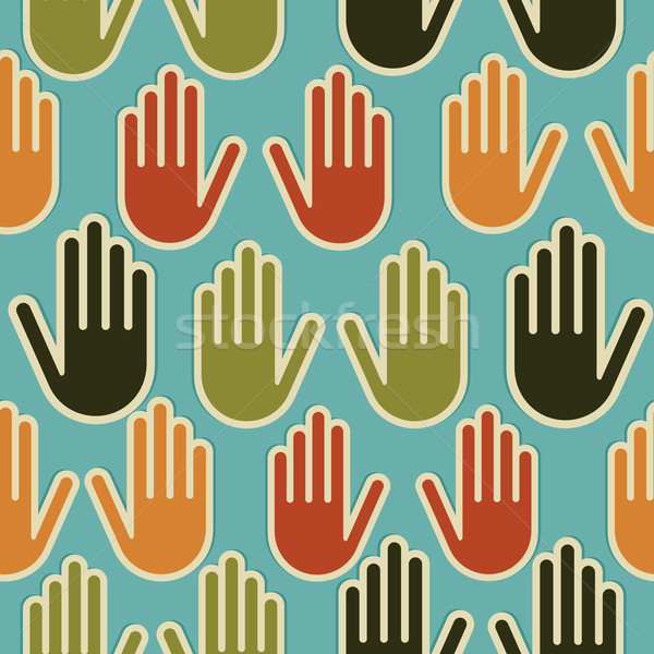 Diversity hands seamless pattern Stock photo © cienpies