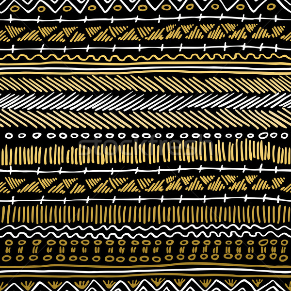 Gold boho seamless pattern retro tribal background Stock photo © cienpies