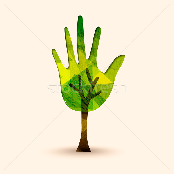 Hand tree green environment help illustration Stock photo © cienpies