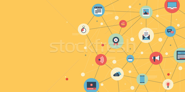 Közösségi média hálózat üzlet digitális tartalom marketing Stock fotó © cifotart
