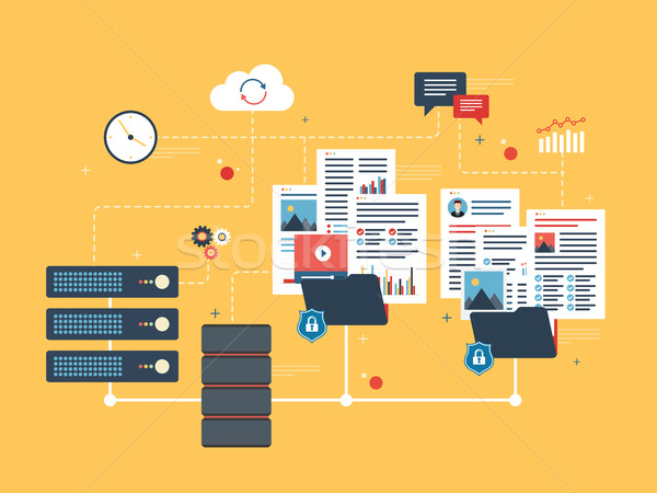 Adat letöltés akták vektor terv fogalmak Stock fotó © cifotart