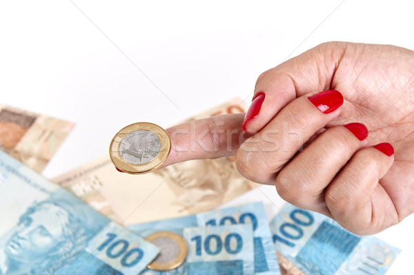 Mano soldi moneta femminile contanti Foto d'archivio © cifotart