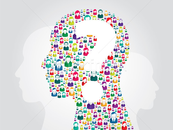 Stock photo: Human head with question mark