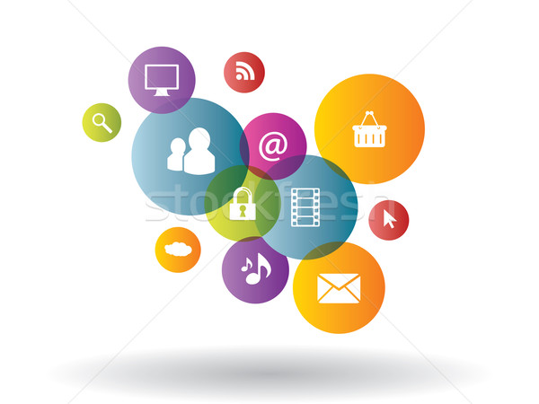 [[stock_photo]]: Génération · affaires · médias · sociaux · intégration · médias · internet