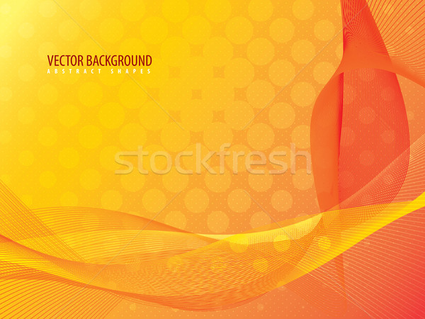 Foto stock: Vetor · laranja · ondulado · linhas · projeto · arte