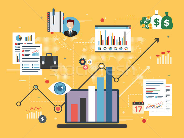 Financial investment, analytics with growth report.  Stock photo © cifotart