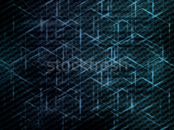 Hexagon abstract ştiinţă tehnologie albastru vector Imagine de stoc © cifotart