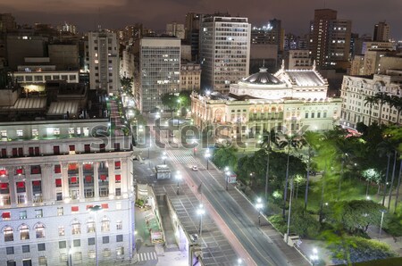 Sao Paulo ciudad Brasil noche vista municipal Foto stock © cifotart