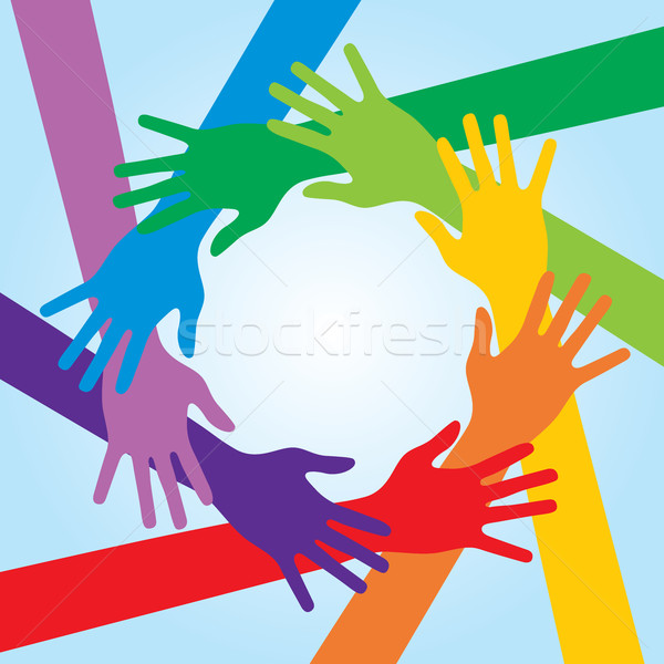 Human arms around colorful and next. Stock photo © cifotart
