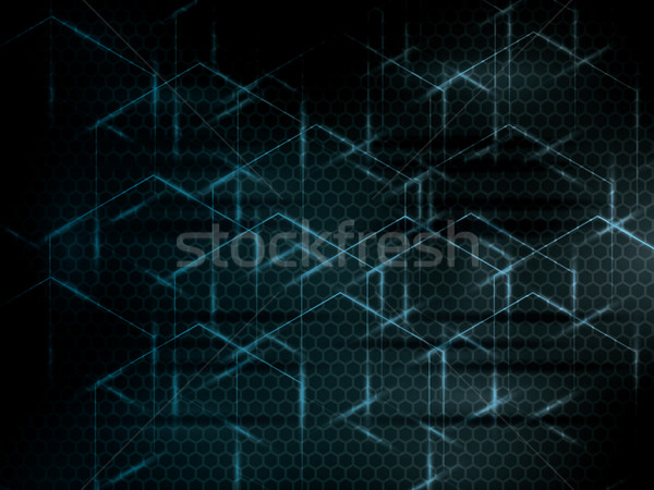 Hexagon abstract ştiinţă tehnologie albastru vector Imagine de stoc © cifotart