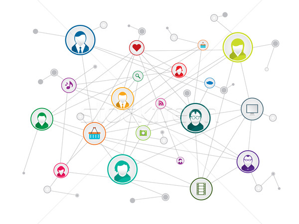 ストックフォト: 社会的ネットワーク · 通信 · ネットワーク · ソーシャルメディア · 愛 · 群衆