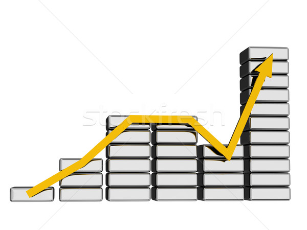 Métallique graphique jaune flèche affaires argent [[stock_photo]] © Ciklamen