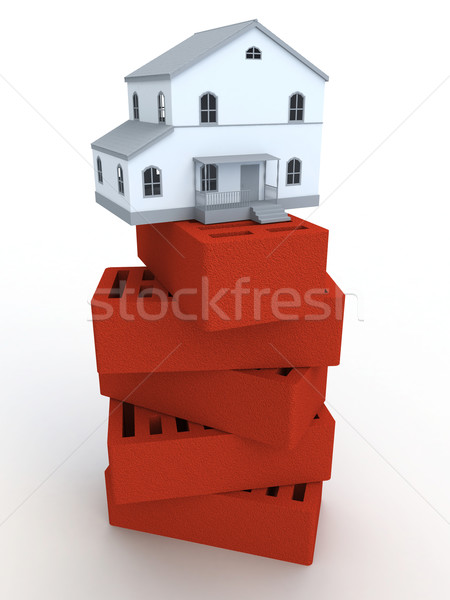 Faible maison affaires bâtiment construction porte [[stock_photo]] © Ciklamen